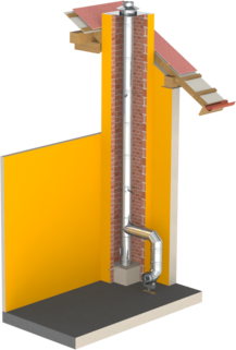 Druckdichter einwandiger Edelstahlkamin für die Schornsteinsanierung oder als Verbindungsleitung einer Abgasanlage